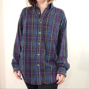 Cozy Warn Oversized Vintage REI Blue Plaid Flannel